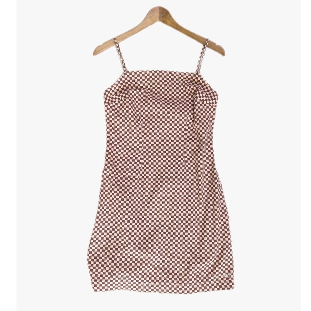 Levi's Checkered Mini Denim Dress XS Square Neck Cotton NWT Retro Casual Y2k